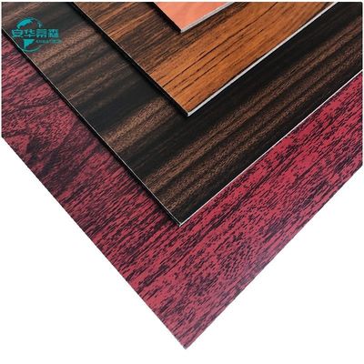 2440 mm Painel composto de alumínio de grãos de madeira Painéis de revestimento de parede exterior 2 mm 3 mm