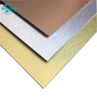 ISO14001 Painel de alumínio composto de resistência ao fogo ACP escovado para construção