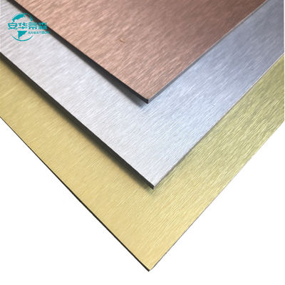 Folhas de alumínio composto brushed ACP resistentes à corrosão Acp brilhantes 2440mm